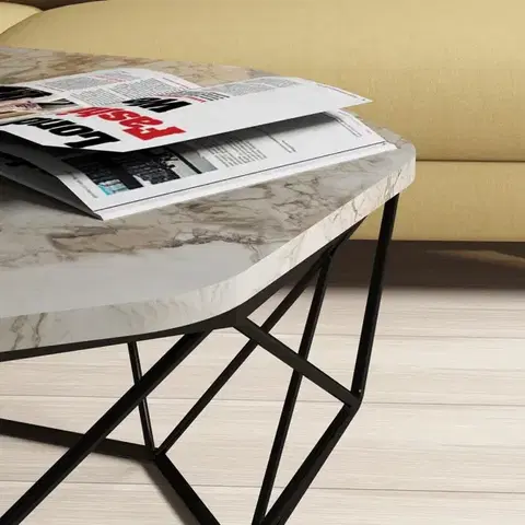 Konferenční stolek Diamond - White Marble