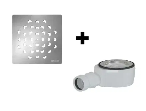 GELCO SET Čtvercová krytka sifonu chrom KSM104CH + sifon SN90 KSM104CH-SN90
