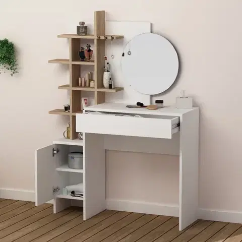 Toaletní stolek Mup - White, Oak