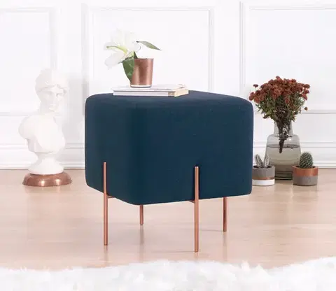 Hanah Home Taburet COPPER 62 modrý