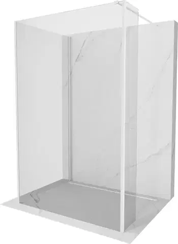 MEXEN/S Kioto Sprchová zástěna WALK-IN 110 x 110 x 40, transparent, bílá 800-110-110-221-20-00-040
