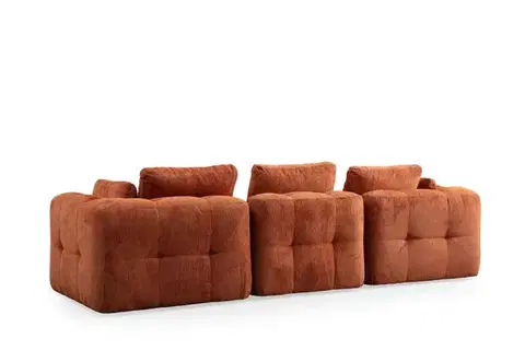 Rohová sedací souprava Amaris 3 Seater With Pouffe - Orange