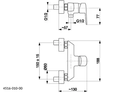 KFA GERMAN nástěnná sprchová baterie, chrom 4516-010-00
