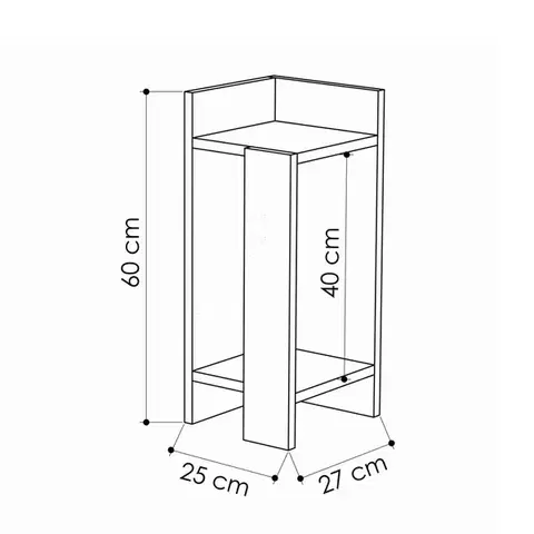 Noční stolek Elos left - Oak, Anthracite