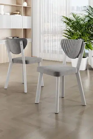 Sada židlí (6 kusů) Arfe - Grey, White