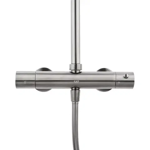 Sprchový systém SAT Aurum s termostatickou baterií broušený gun metal SATSSTKAURBGM SATSSTKAURBGM