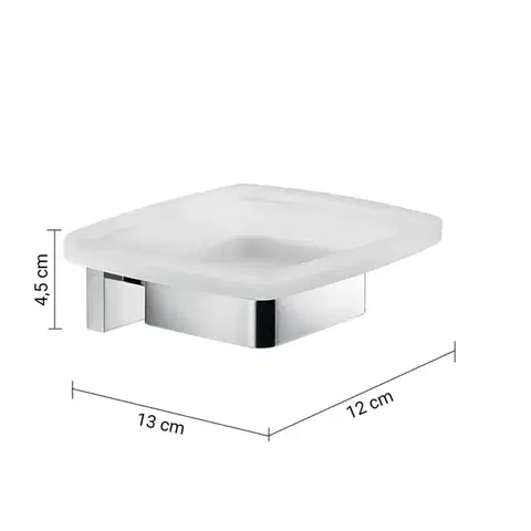 Gedy ELBA mýdlenka, mléčné sklo, chrom A01113