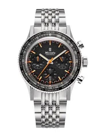 Nivada Grenchen Chronoking Mecaquartz - Inter. Bezel - Bracelet Flat Link