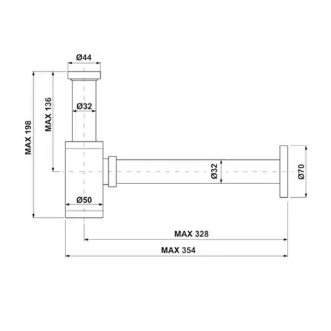 SAPHO Umyvadlový sifon 5/4", odpad 32, kulatý, zlato mat SI51G