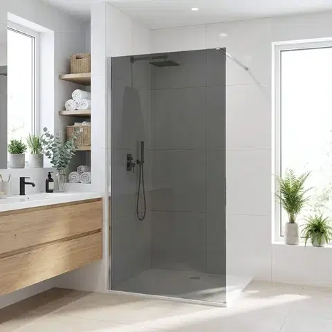 REA/S Sprchová zástěna Flexi Grey / Chrome 90 KPL-K99085