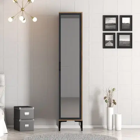 Šatní skříň Kumsal R - Walnut, Anthracite