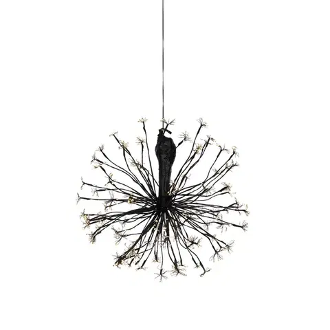 Vánoční závěsná lampa koule černá 60 cm vč. LED s časovačem IP44 - Nobu