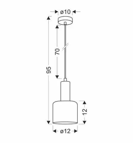 Závěsná lampa Isar, černá, 1x40, E27, jantarové stínidlo