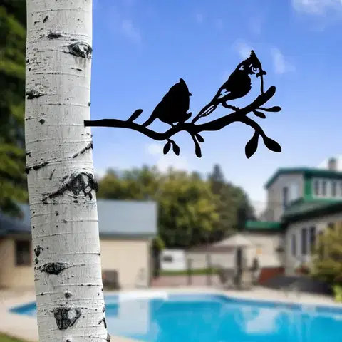 Zahradní dekorace Bird On The Branch 07 - Black