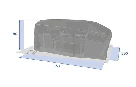 DEOKORK Obal na zahradní nábytek 250x250x90 cm