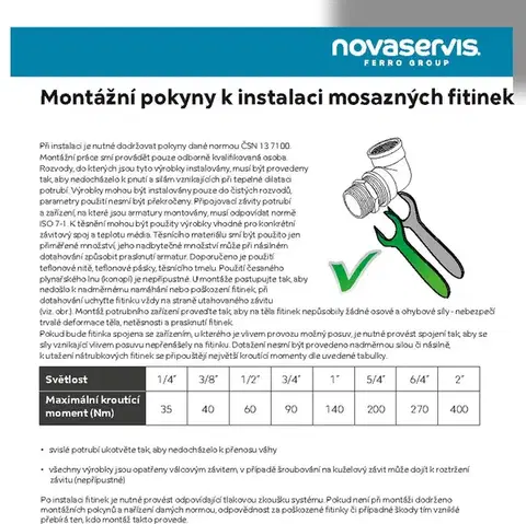 NOVASERVIS Topenářské šroubení 90 s plochým těsněním 6/4" FT210/40
