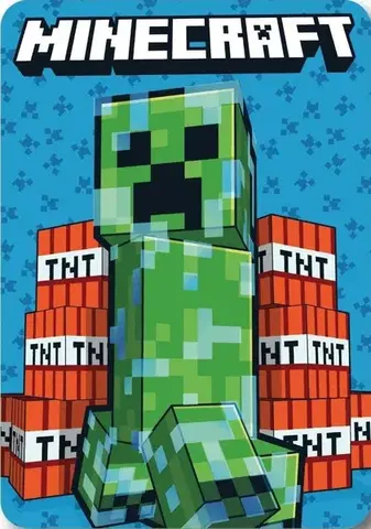 Faro Dětská fleecová deka Polar Minecraft 100x140 cm modrá