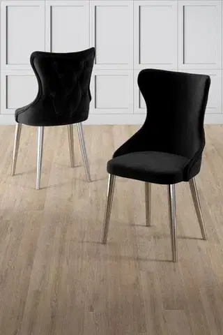 Sada židlí (6 kusů) Alpa - Black, Chrome