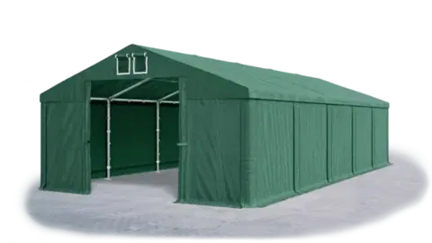 Skladový stan 5x10x2,5m střecha PVC 560g/m2 boky PVC 500g/m2 konstrukce ZIMA PLUS Zelená Zelená Zelená