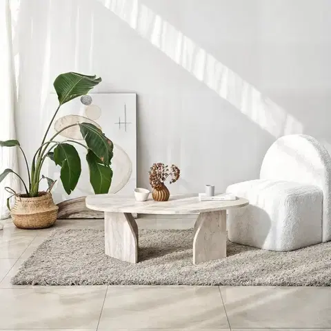 Konferenční stolek Rock - Travertine