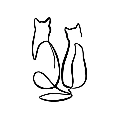 Dekorativní kovový doplněk na zeď Couple Cat Love