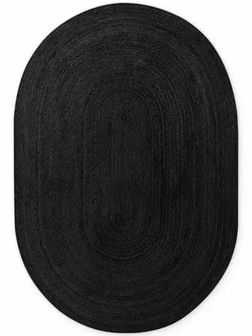 Hanse Home, Kusový koberec Jute Braided 106322 Black ovál, 160x230 ovál, černá, chodba / předsíň