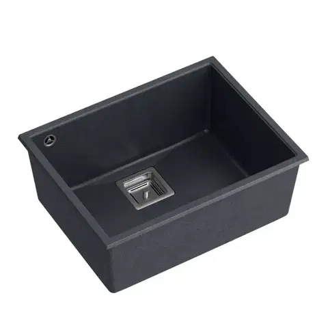Quadron Granitový dřez DAVID 50 Black Metallic Ocel HQD5542U8-BS