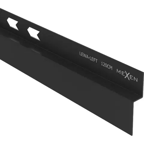 MEXEN Line-B spádová lišta nástěnná 120 cm levá, černá 187002120L