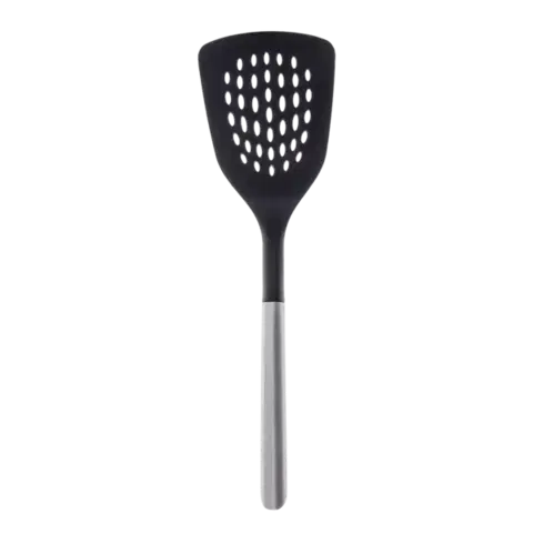 Nylonová obracečka s drážkou a rukojetí z nerezové oceli 34 cm - 596571