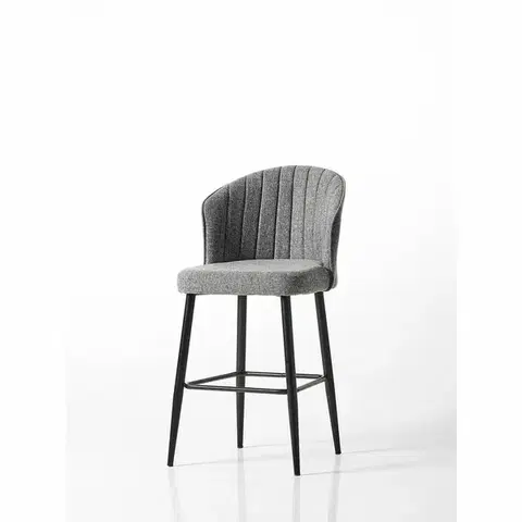 Sada barových židlí Rubi Grey and Black, 2 ks, 2 ks