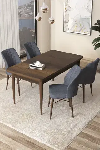 Dining Table & Chairs Set (5 Pieces) Arp - Baroque, Fume