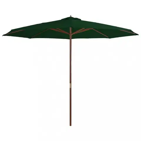 Slunečník Ø 350 cm látka / dřevo Dekorhome