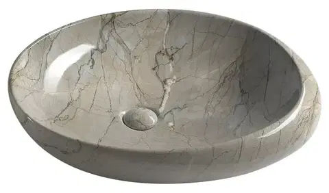 SAPHO DALMA keramické umyvadlo na desku, 68x44cm, grigio 313