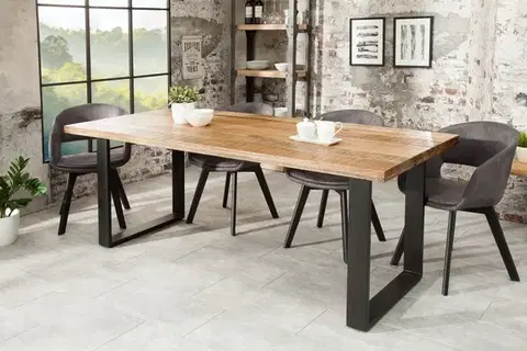 Estila Stylový industriální jídelní stůl z masivu Steele Craft 200cm