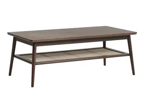 Estila Konferenční stolek Aarhus, tmavý dub/ratan, 120 cm