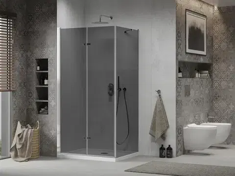 MEXEN/S Lima sprchový kout 70x110, grafit, chrom + bílá vanička se sifonem 856-070-110-01-40-4010