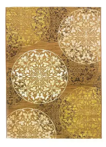 Oriental Weavers, Kusový koberec Zoya 128 N – na ven i na doma, 120x180, žlutá, chodba / předsíň