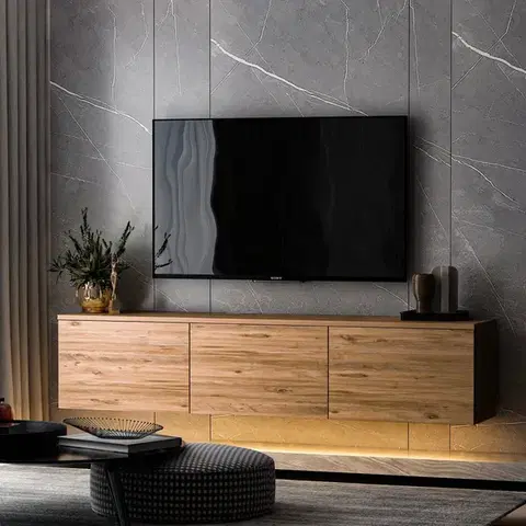 TV stolek Neon Illuminated - Atlantic Pine