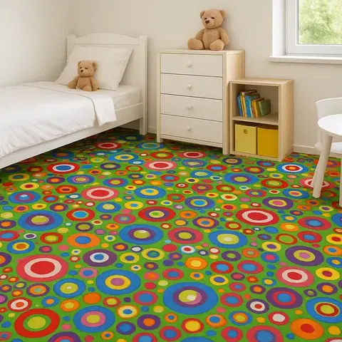 Spoltex, AKCE: 65x290 cm Dětský metrážový koberec Candy 24, šíře, vícebarevná, filc, dětský pokoj