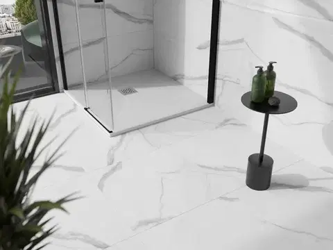 MEXEN Stone+ Sprchová vanička čtvercová 90x90, bílá 44109090