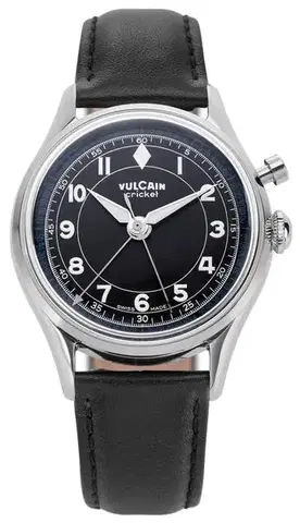 Vulcain Cricket Classique 36 mm - Black/White/Blue - Black Alligator
