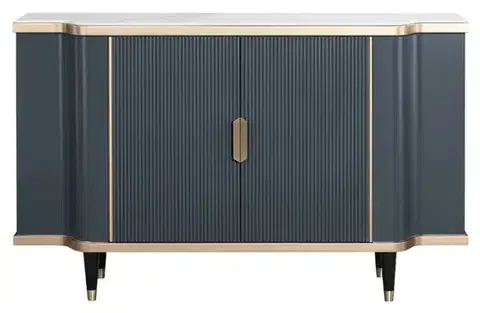 LivinHill Komoda Stilig ST317 150 cm šedomodrá/zlatá