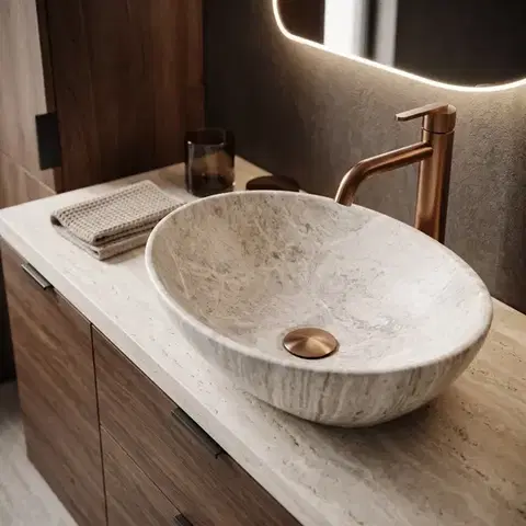 REA Umyvadlo na desku Sofia Light Stone 41x34,5 REA-U0165