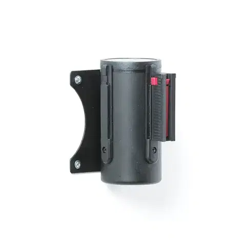 Zahrazovací pás BUFFER, 2300 mm, nástěnná kazeta, černá, červenobílý pás