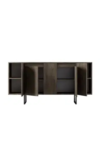 Konzolový stolek Luxe - Walnut, Black
