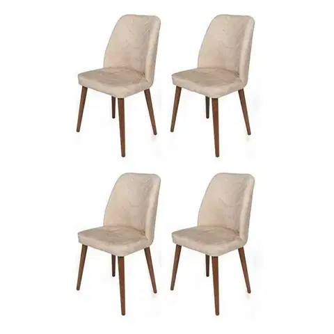 Sada jídelních židlí Dallas Beige and Brown, 4 ks, 4 ks