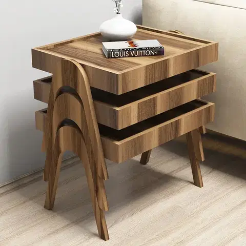 Odkládací stolek Roma Walnut, 3 ks