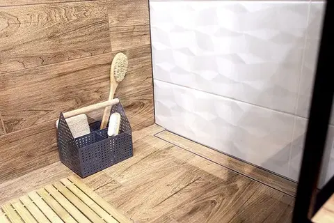 Laveo Basso sprchový žlab nástěnný 60 cm, černá sklo COB_761S