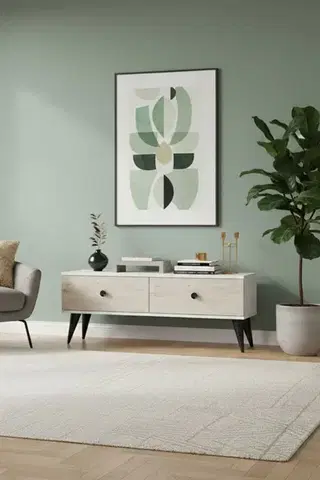TV stolek Mona 120 - White, Travertine