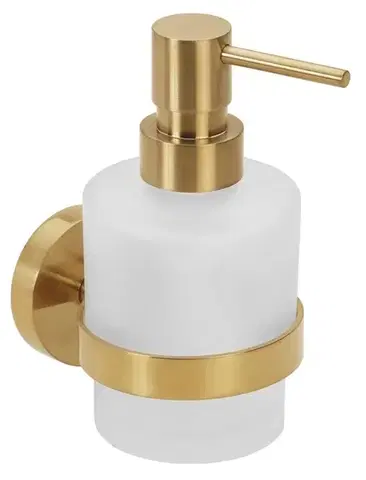 SAPHO X-ROUND GOLD dávkovač mýdla 200ml, mléčné sklo, zlato mat XR103GB